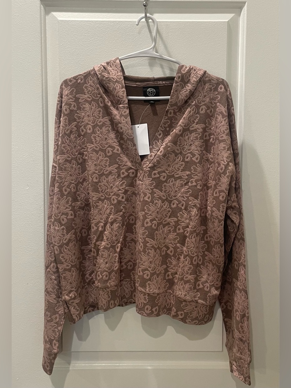 NEW…Bobeau Jacquard Floral Hoodie - Picture 2 of 4